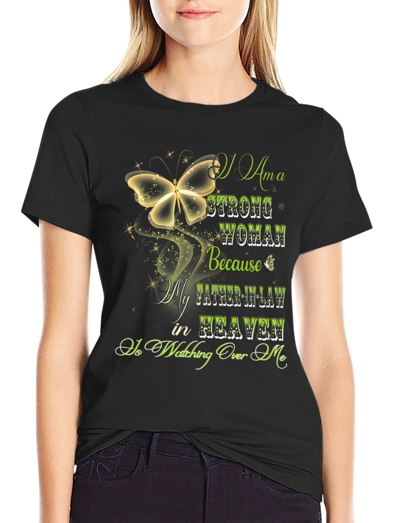 Strong Woman Father-in-Law in Heaven T-Shirt