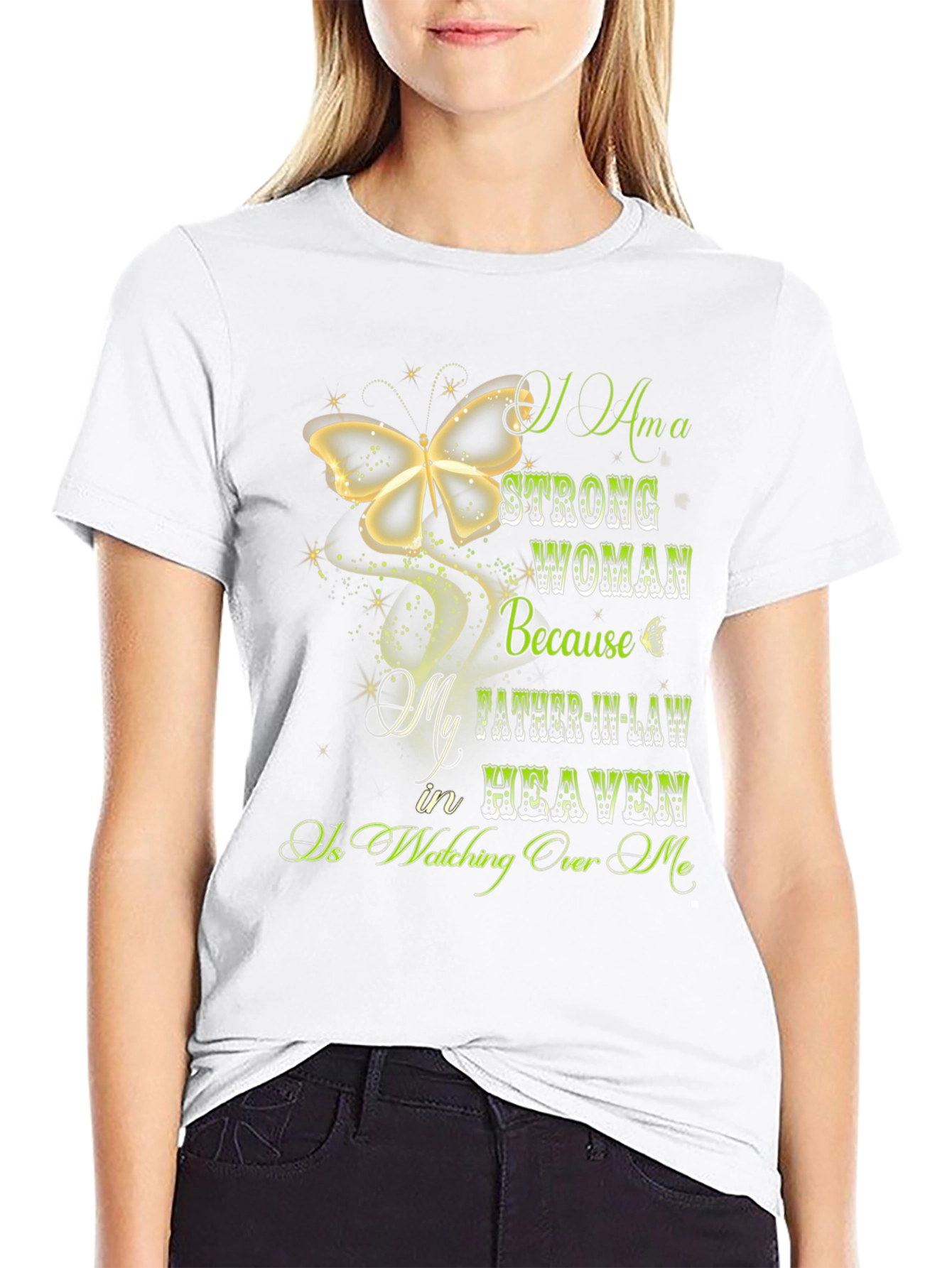 Strong Woman Father-in-Law in Heaven T-Shirt