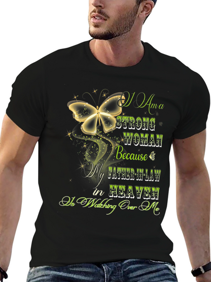 Strong Woman Father-in-Law in Heaven T-Shirt