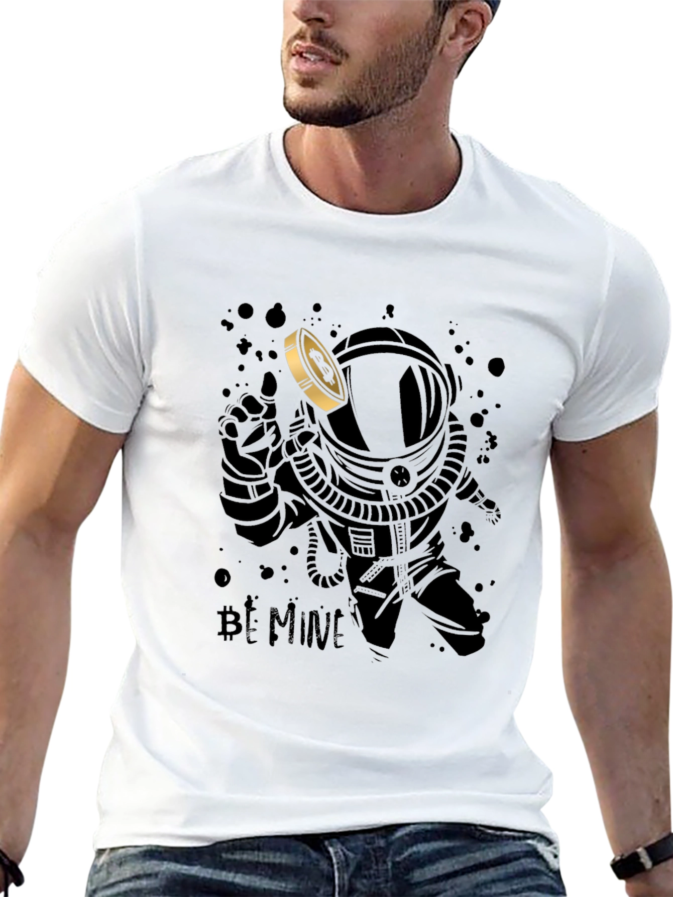 Bitcoin Astronaut T-Shirt - Crypto Mining Design