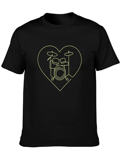 Drum Kit Heart T-Shirt - Music Lover Tee