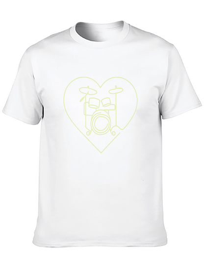 Drum Kit Heart T-Shirt - Music Lover Tee