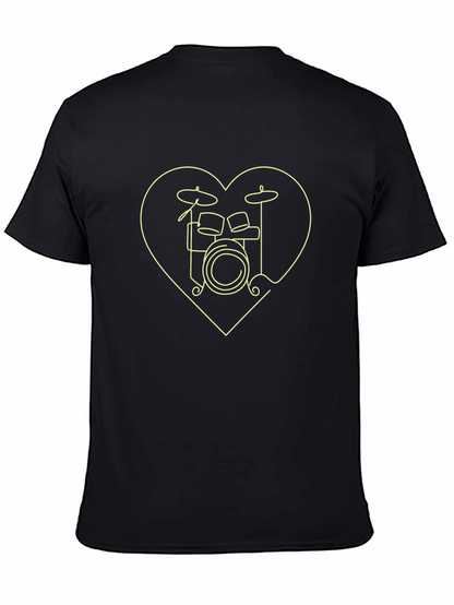 Drum Kit Heart T-Shirt - Music Lover Tee