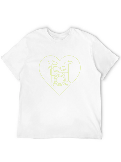 Drum Kit Heart T-Shirt - Music Lover Tee
