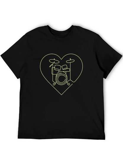Drum Kit Heart T-Shirt - Music Lover Tee