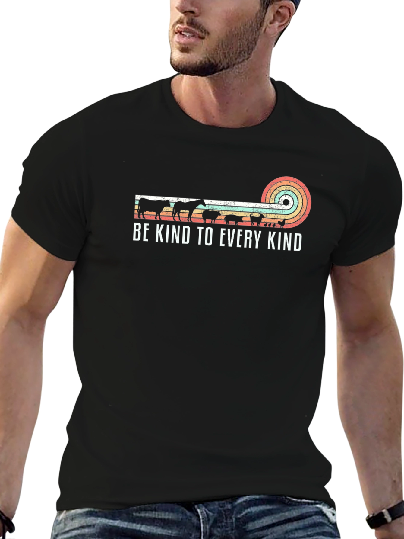 Be Kind Animal Rights Black T-Shirt
