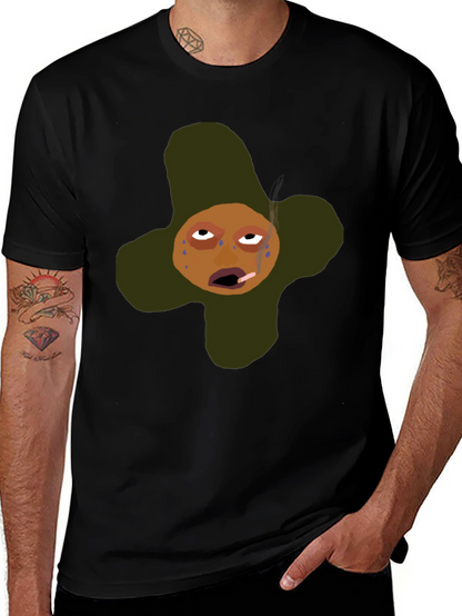 Funny Cartoon Graphic T-Shirt - Black