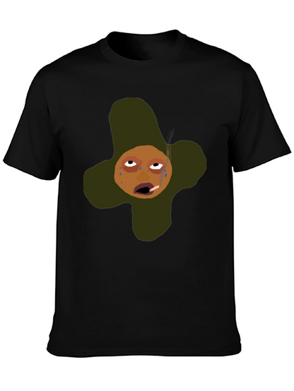 Funny Cartoon Graphic T-Shirt - Black