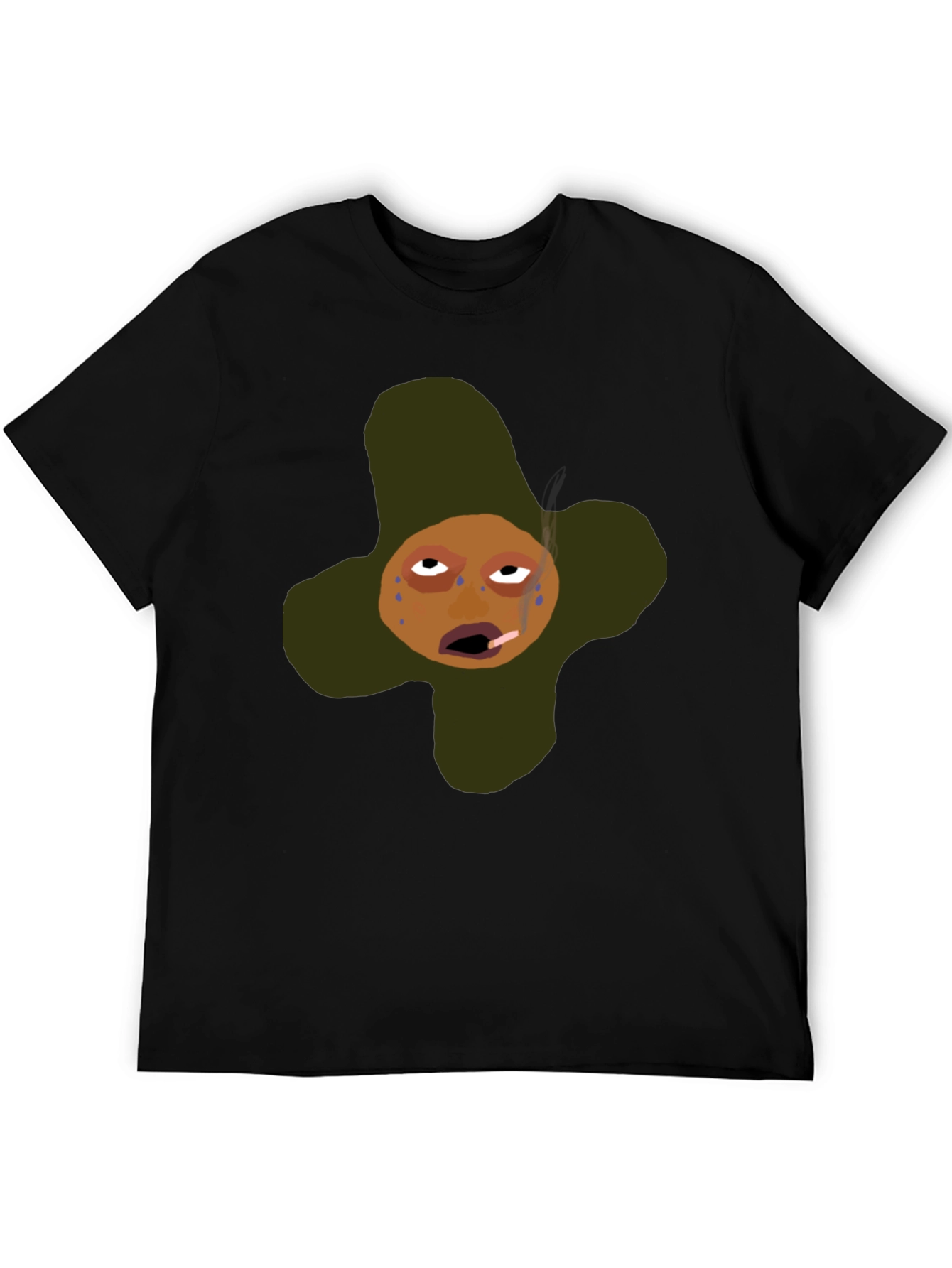 Funny Cartoon Graphic T-Shirt - Black