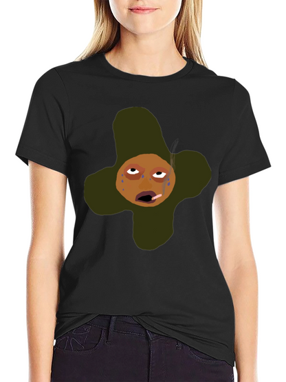 Funny Cartoon Graphic T-Shirt - Black