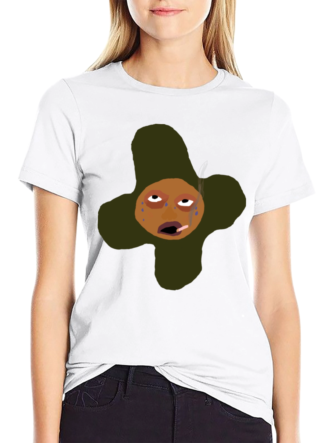 Funny Cartoon Graphic T-Shirt - Black