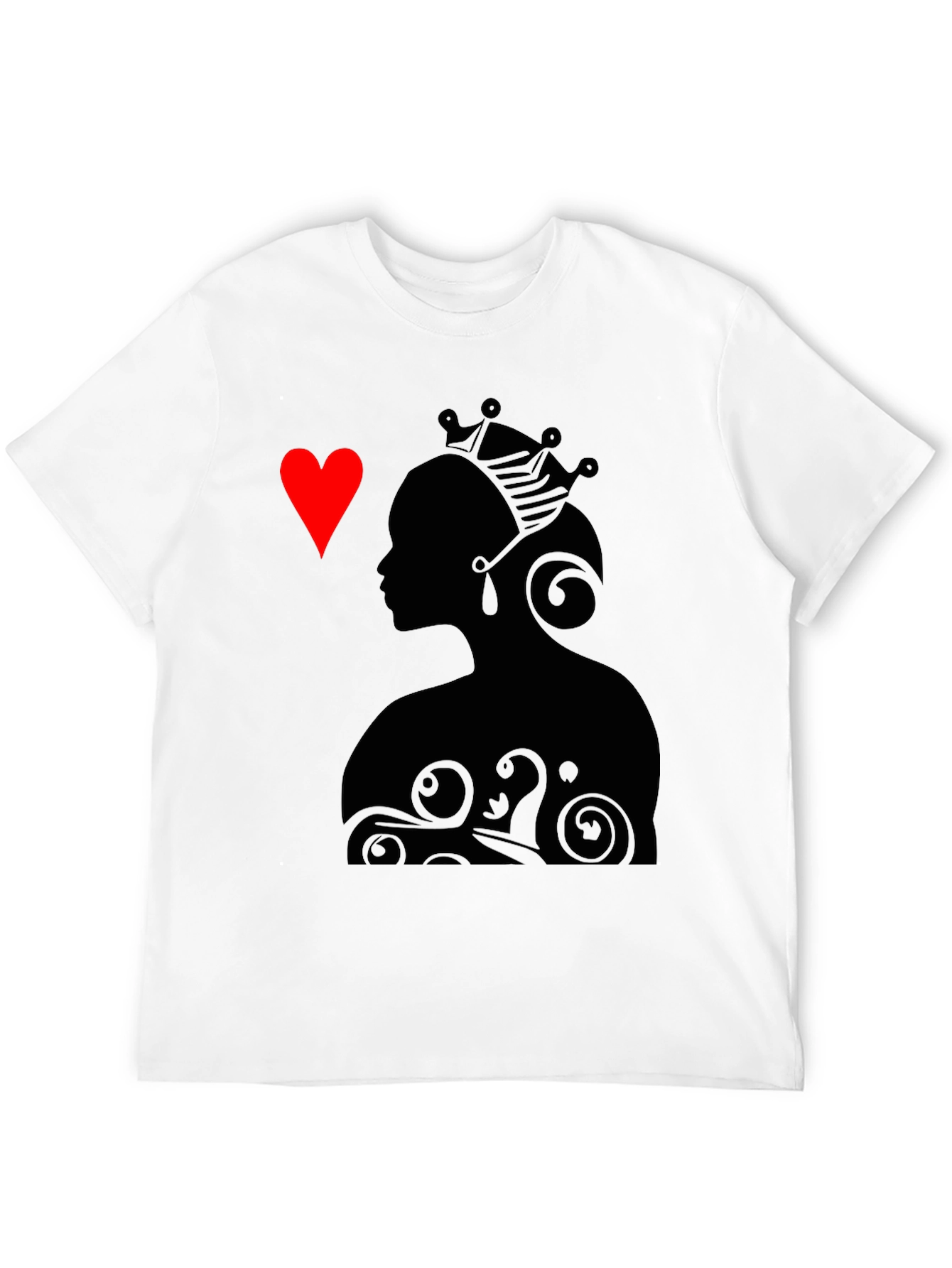Queen of Hearts Graphic Tee - Stylish Black T-Shirt