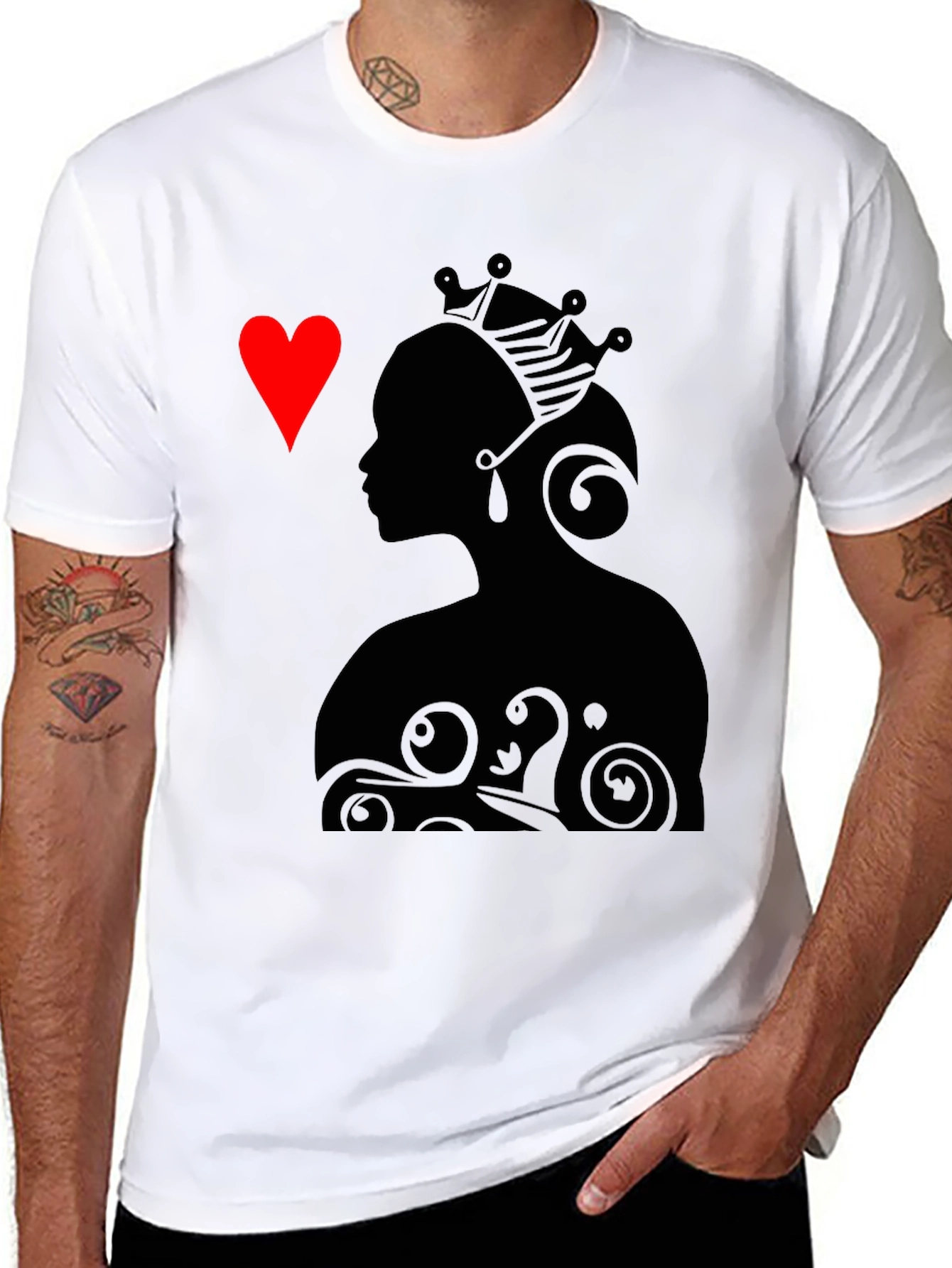 Queen of Hearts Graphic Tee - Stylish Black T-Shirt
