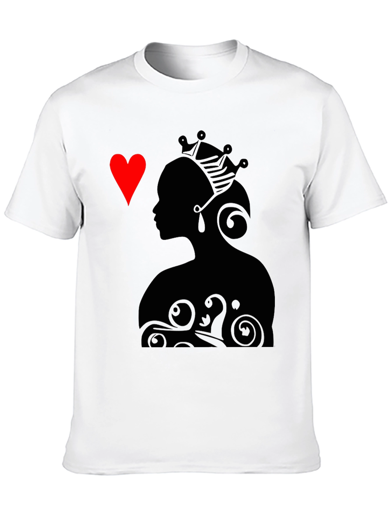 Queen of Hearts Graphic Tee - Stylish Black T-Shirt