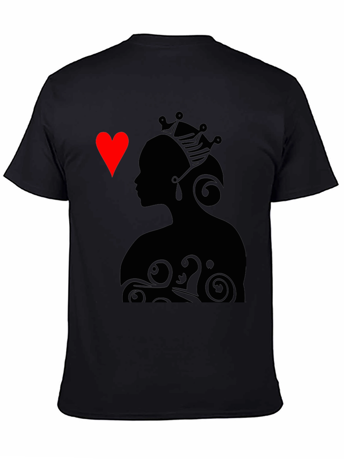 Queen of Hearts Graphic Tee - Stylish Black T-Shirt