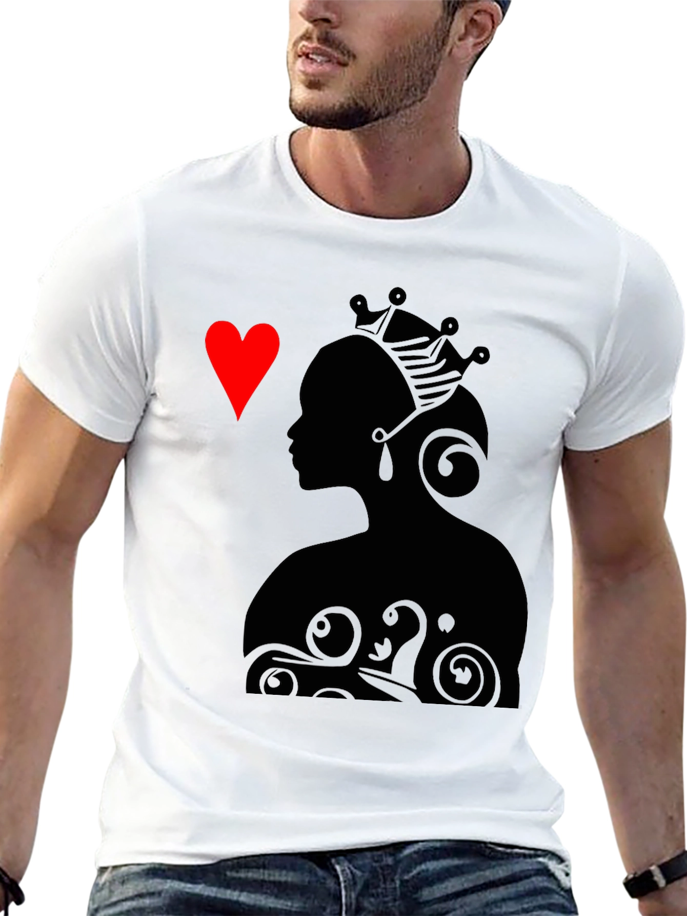 Queen of Hearts Graphic Tee - Stylish Black T-Shirt