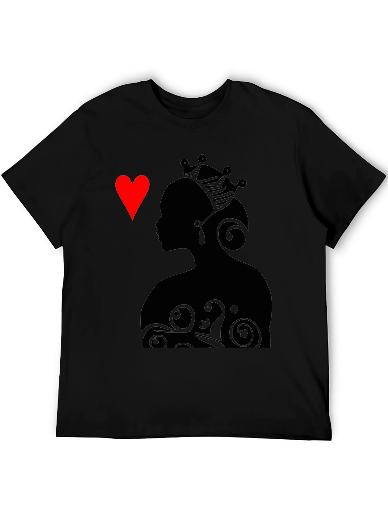 Queen of Hearts Graphic Tee - Stylish Black T-Shirt