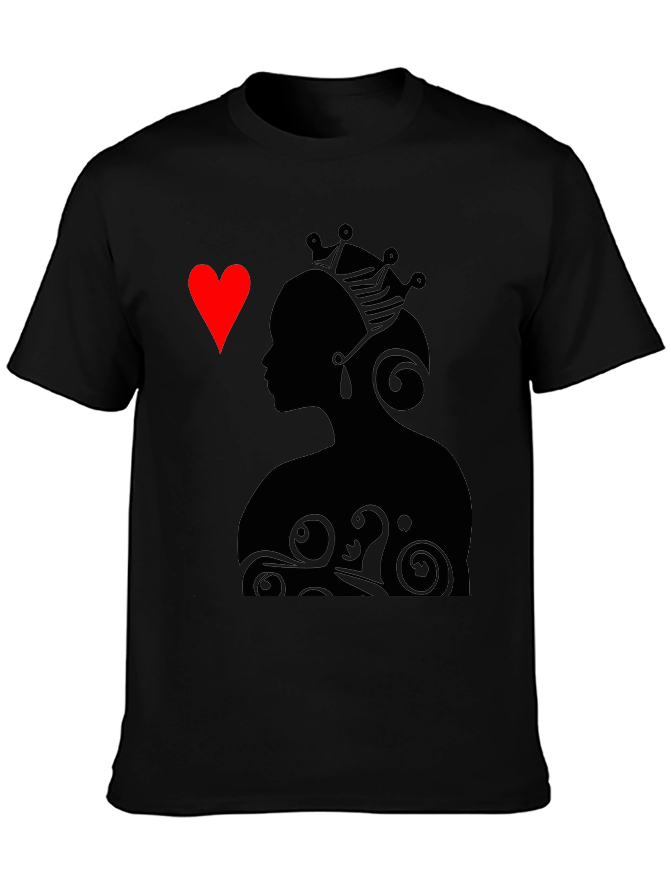 Queen of Hearts Graphic Tee - Stylish Black T-Shirt