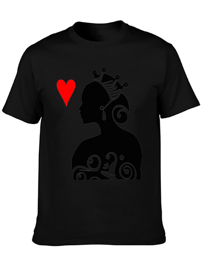 Queen of Hearts Graphic Tee - Stylish Black T-Shirt