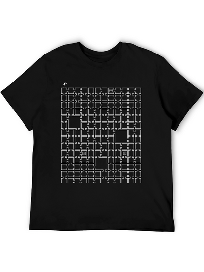 Geometric Maze Black T-Shirt