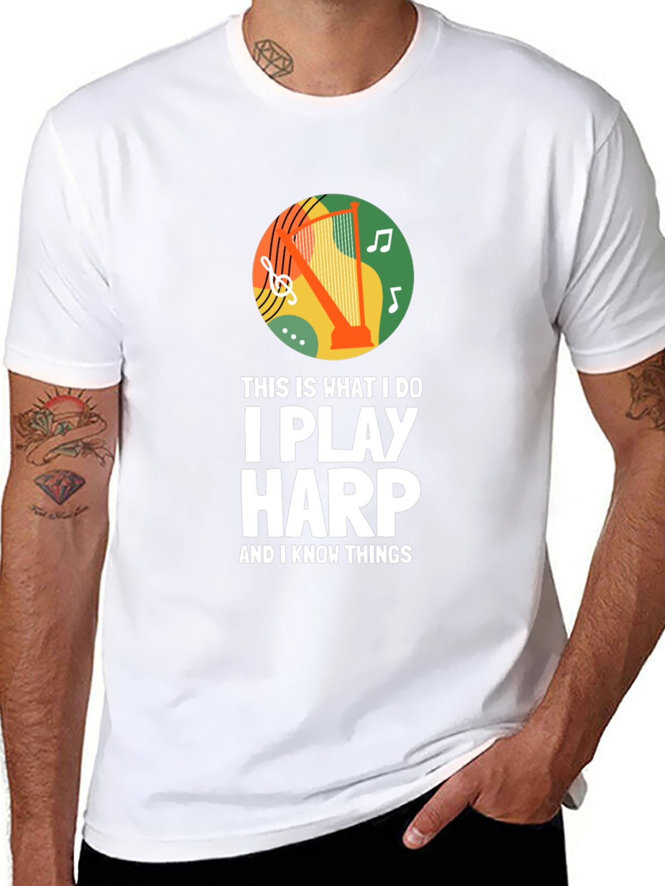 I Play Harp T-Shirt - Musician Novelty Tee