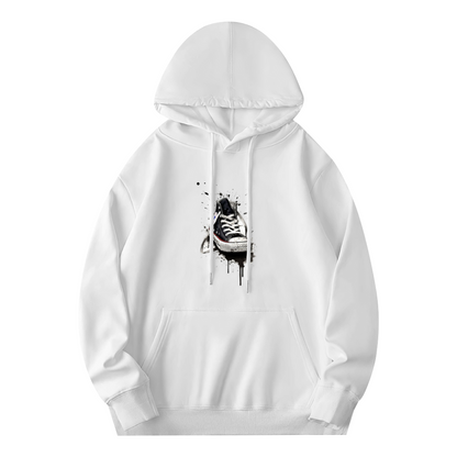 Premium Graphic Hoodie - White Hoodie Displaying