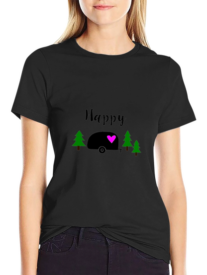 Happy Camper Graphic Tee - Black