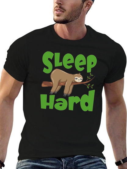 Sleep Hard Sloth Graphic T-Shirt