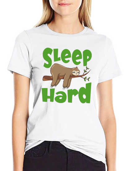 Sleep Hard Sloth Graphic T-Shirt