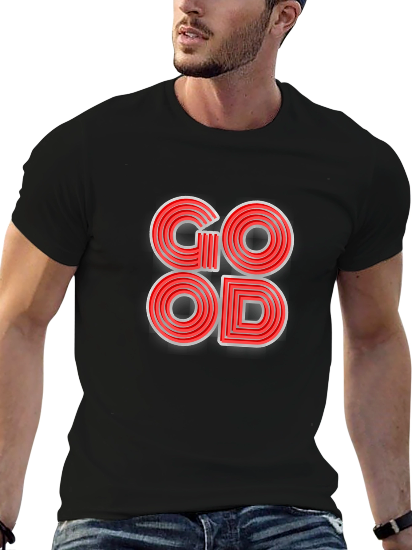 Stylish GOOD Graphic Print T-Shirt - Trendy & Cool