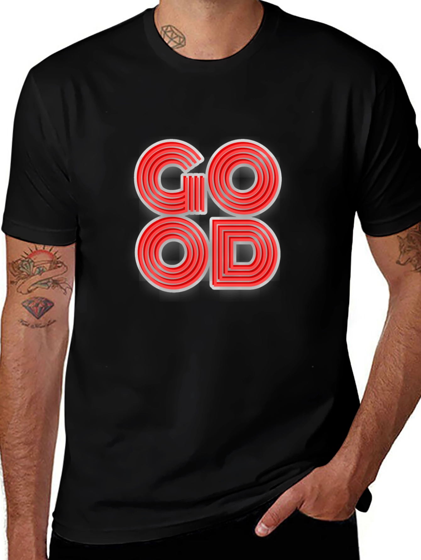 Stylish GOOD Graphic Print T-Shirt - Trendy & Cool