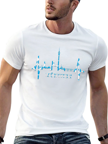 Munich Skyline Heartbeat T-Shirt