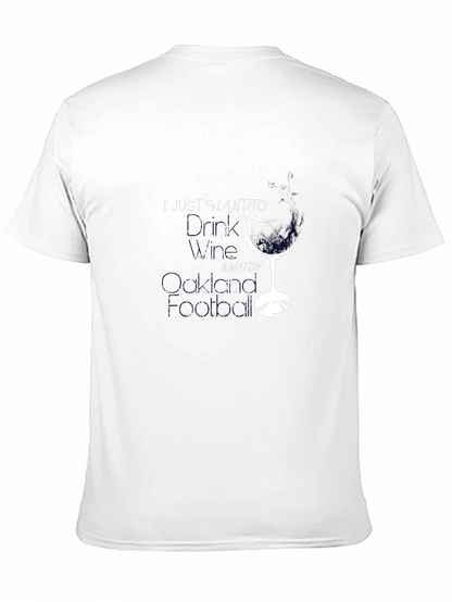 Wine & Football Black T-Shirt