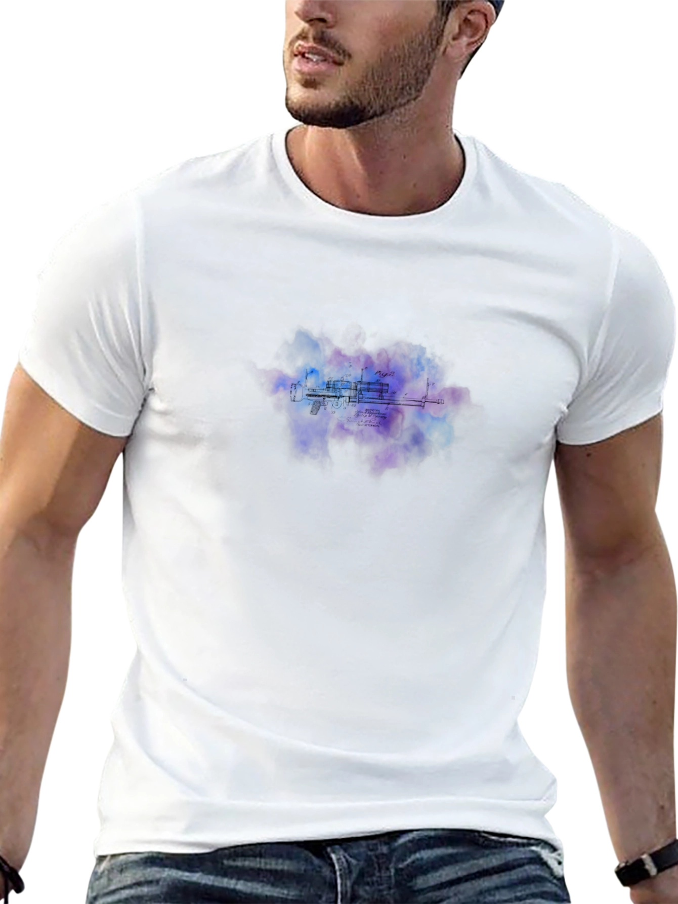 Abstract Urban T-Shirt - Mens Black Crew Neck