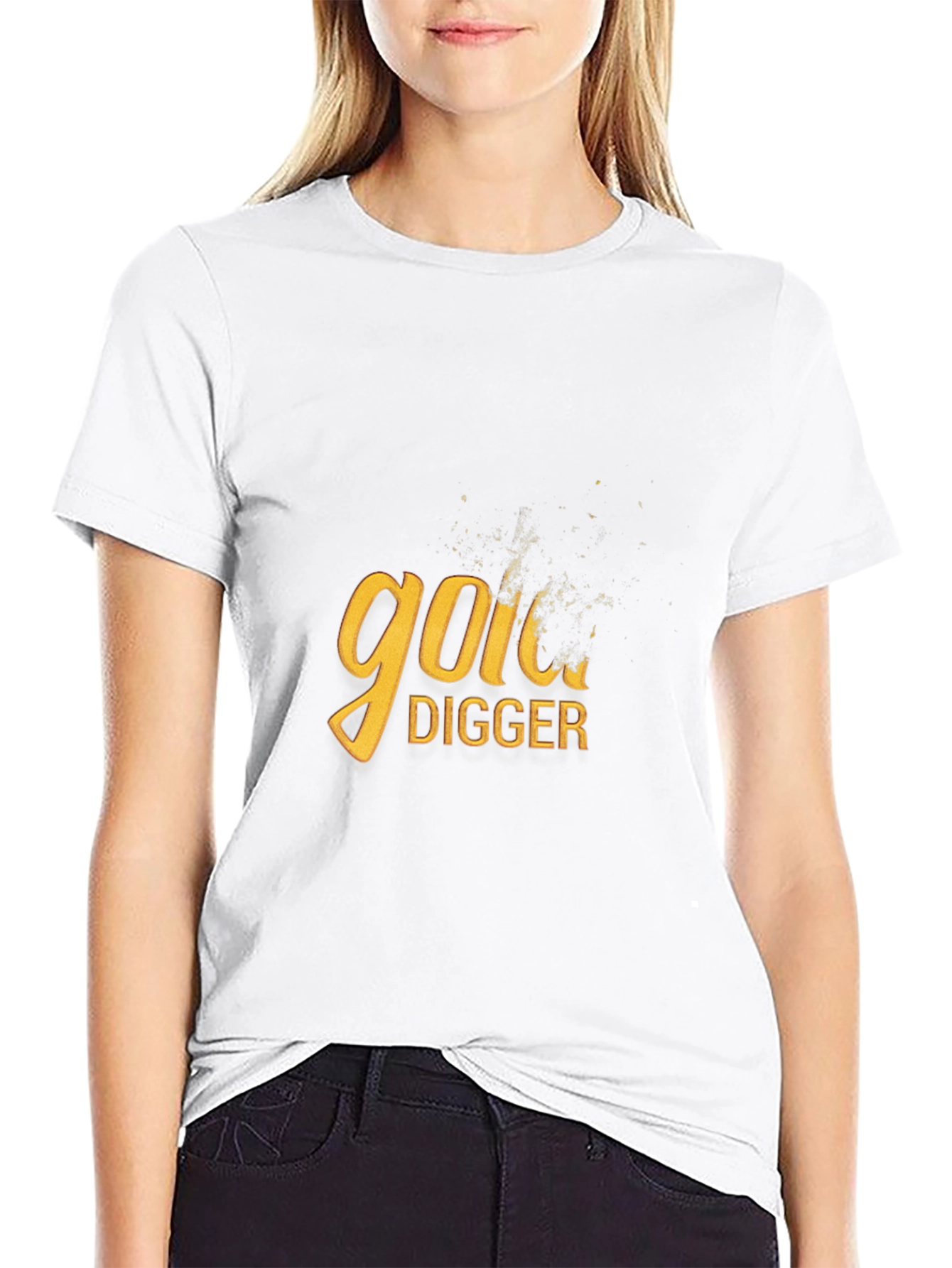 Gold Digger Graphic Tee - Black Cotton Blend