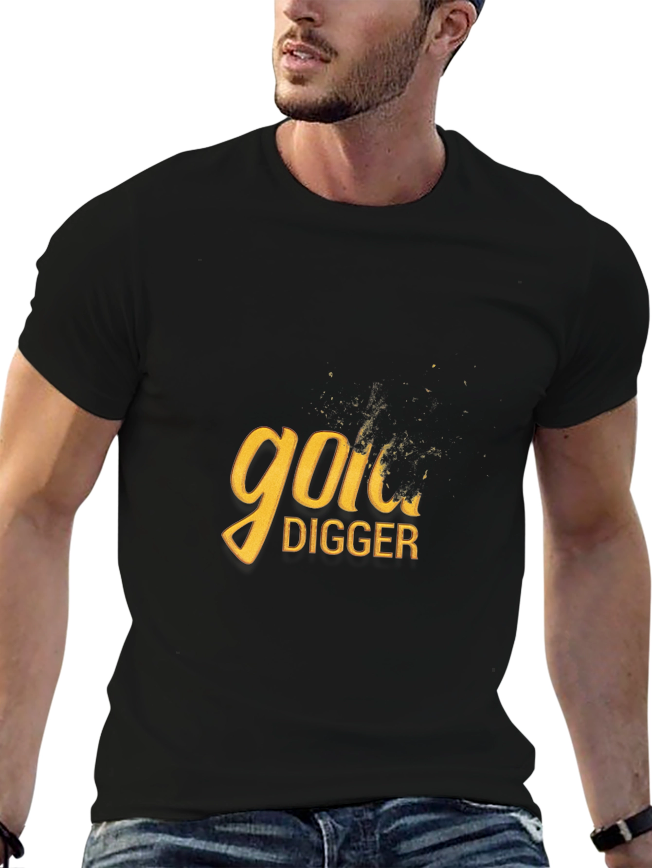 Gold Digger Graphic Tee - Black Cotton Blend
