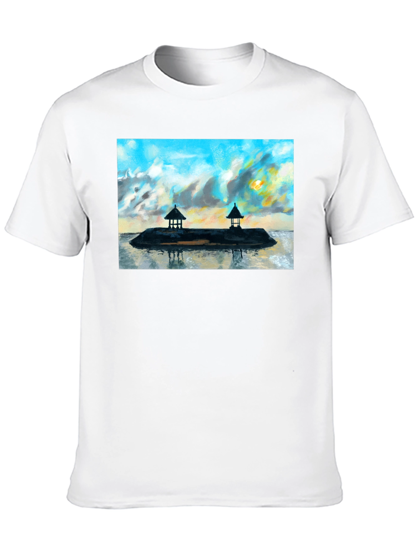 Island View Graphic T-Shirt - Black Cotton Tee