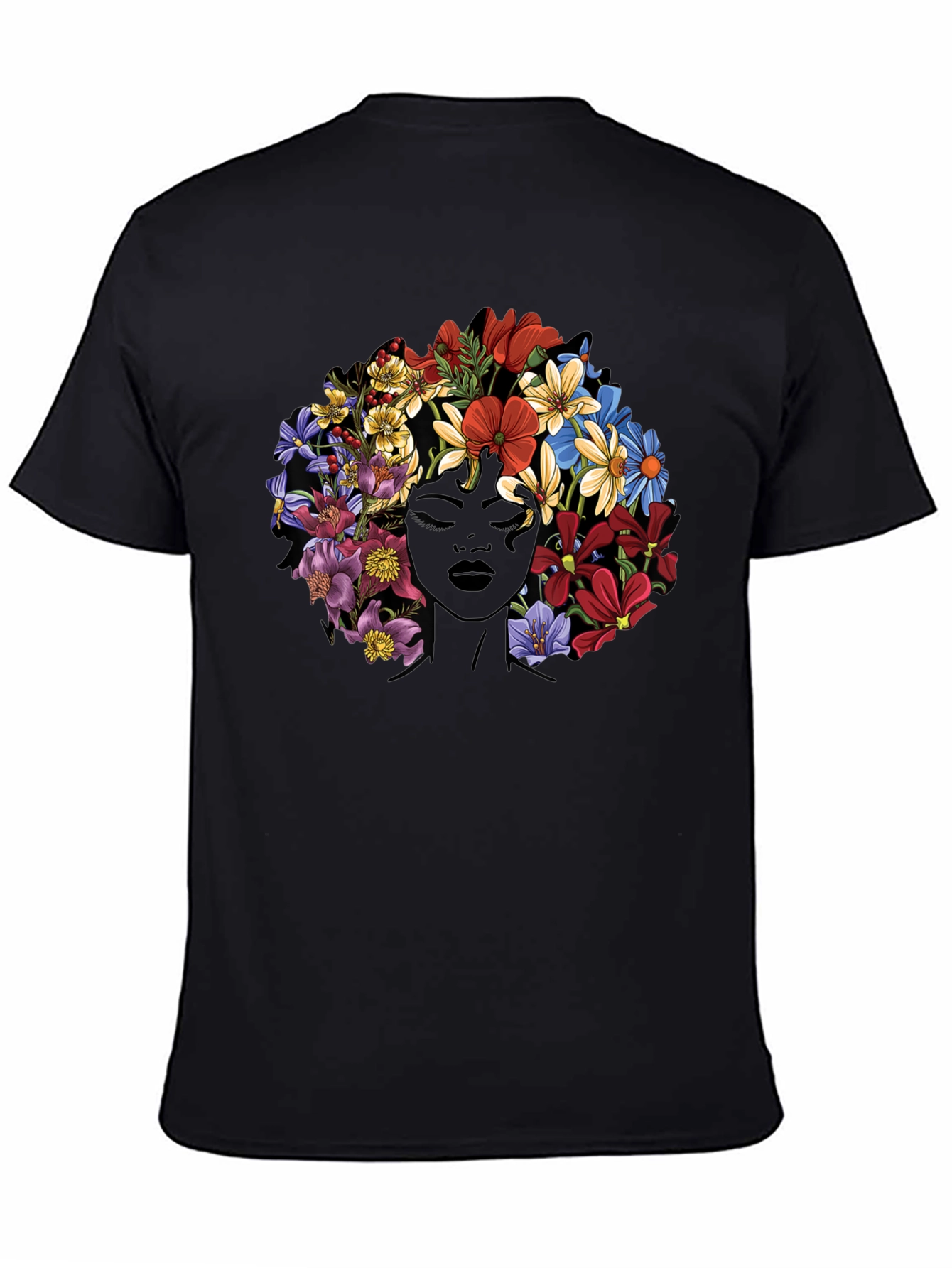 Floral Afro Womens Graphic T-Shirt