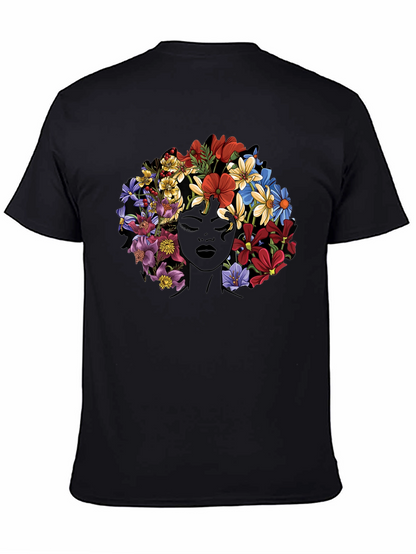 Floral Afro Womens Graphic T-Shirt