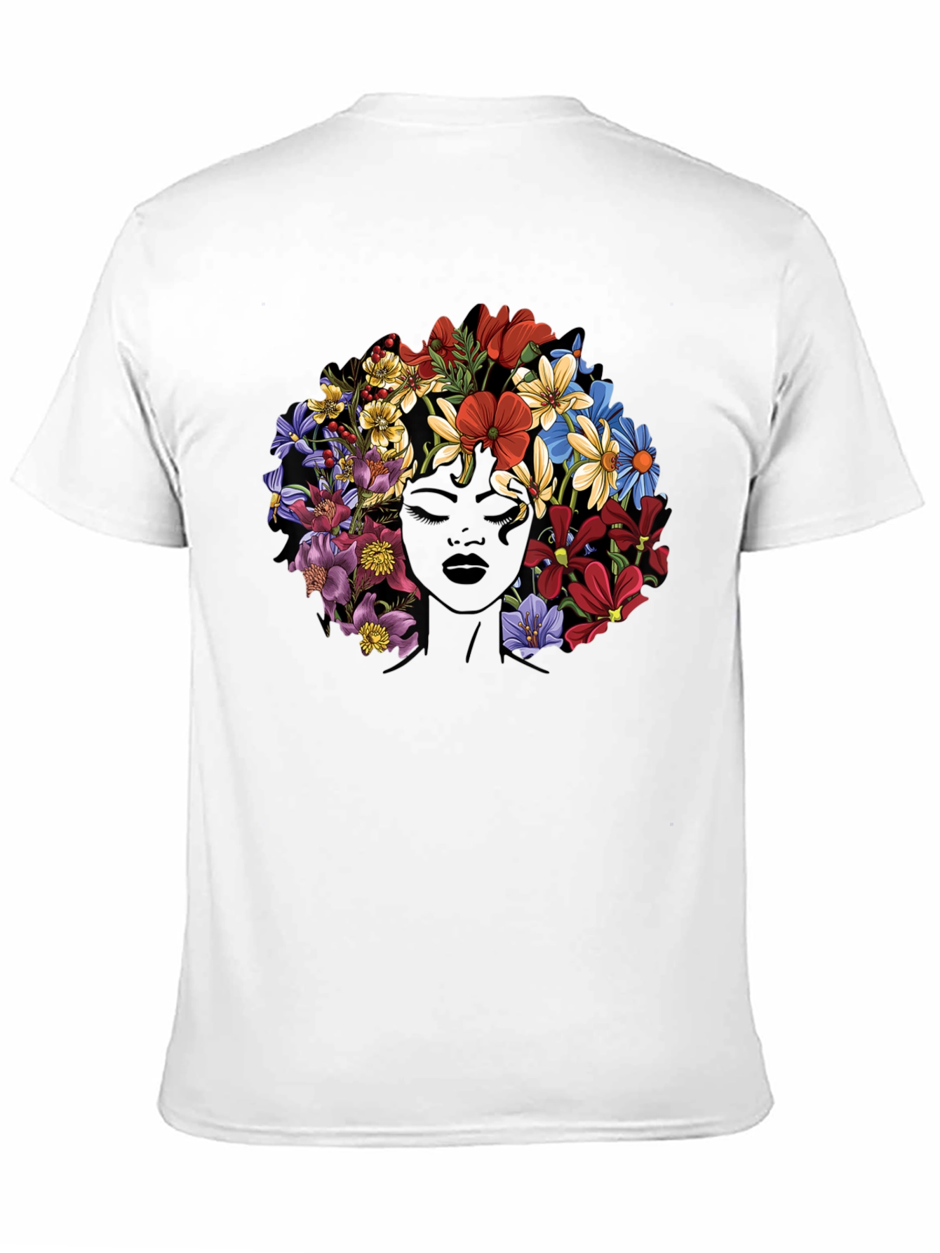 Floral Afro Womens Graphic T-Shirt