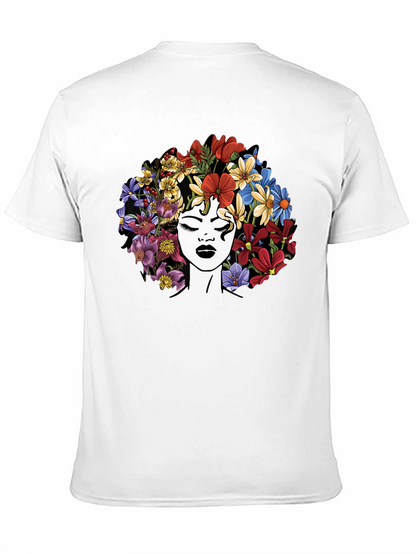 Floral Afro Womens Graphic T-Shirt