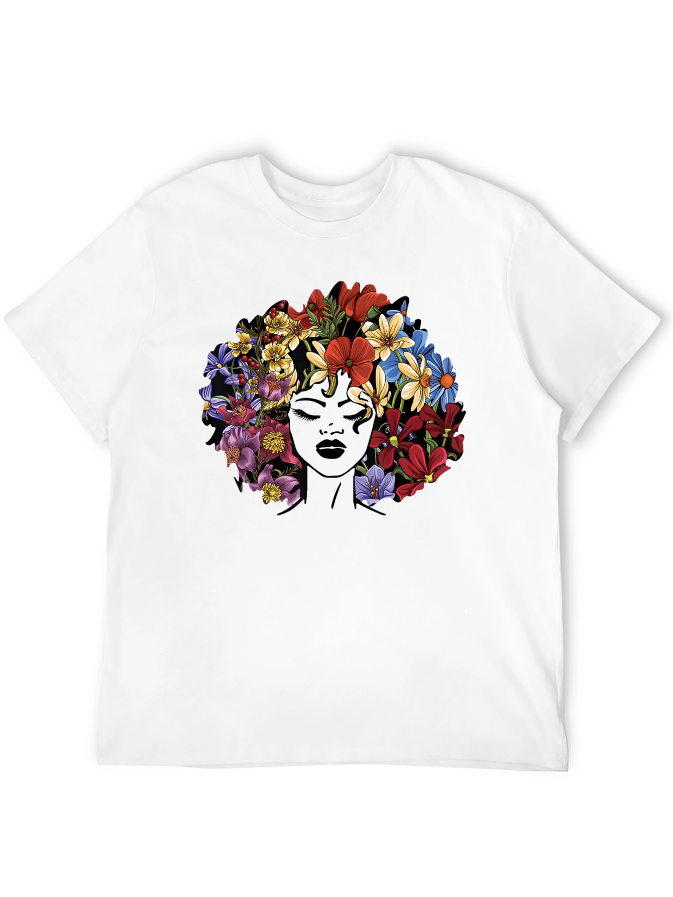 Floral Afro Womens Graphic T-Shirt