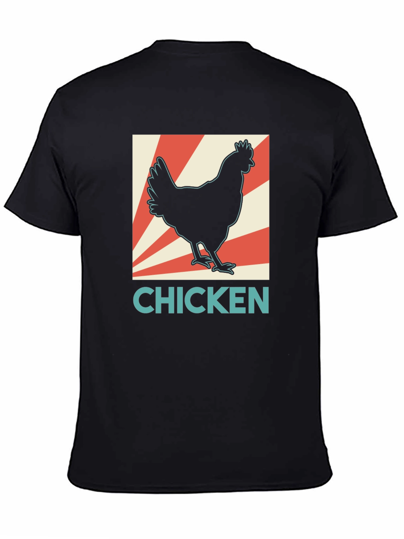 Chicken Graphic Tee - Retro Style Black T-Shirt