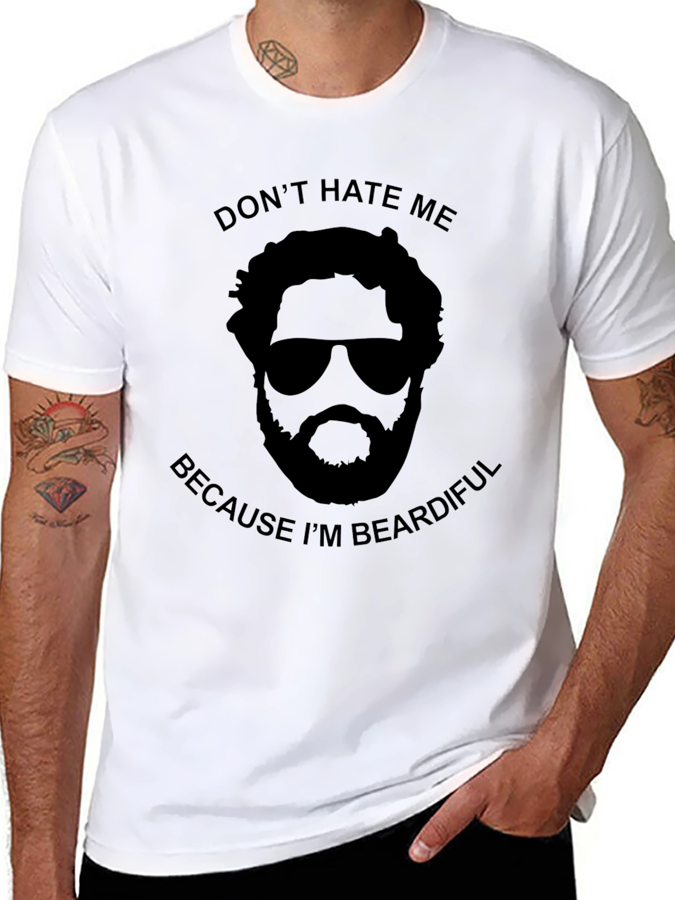 Dont Hate Me Beardiful Black T-Shirt