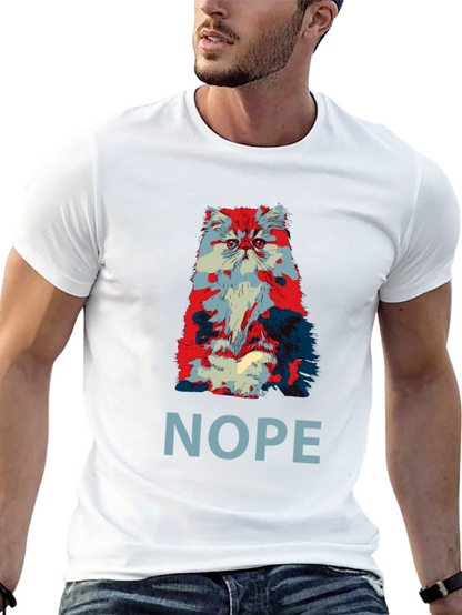 Nope Cat Graphic T-Shirt - Unisex Crew Neck Tee