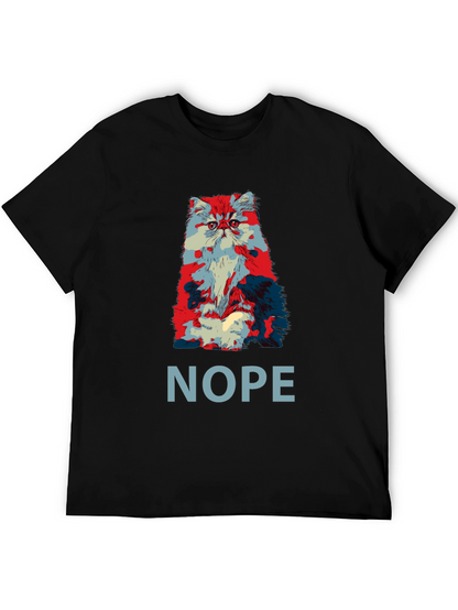 Nope Cat Graphic T-Shirt - Unisex Crew Neck Tee