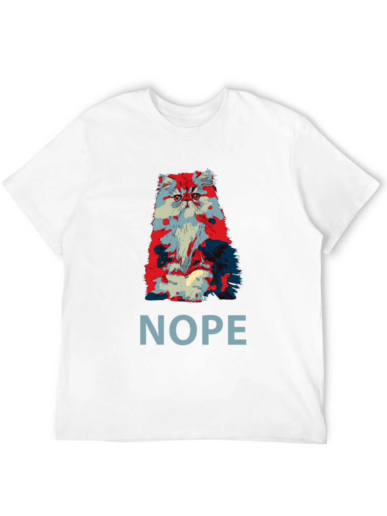 Nope Cat Graphic T-Shirt - Unisex Crew Neck Tee