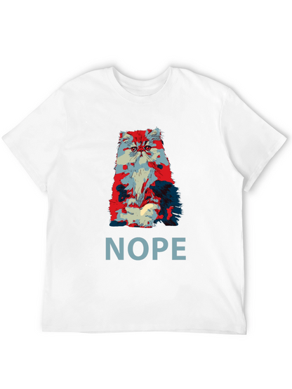 Nope Cat Graphic T-Shirt - Unisex Crew Neck Tee
