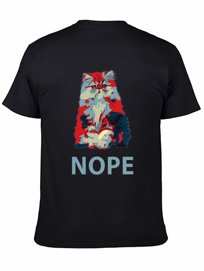 Nope Cat Graphic T-Shirt - Unisex Crew Neck Tee