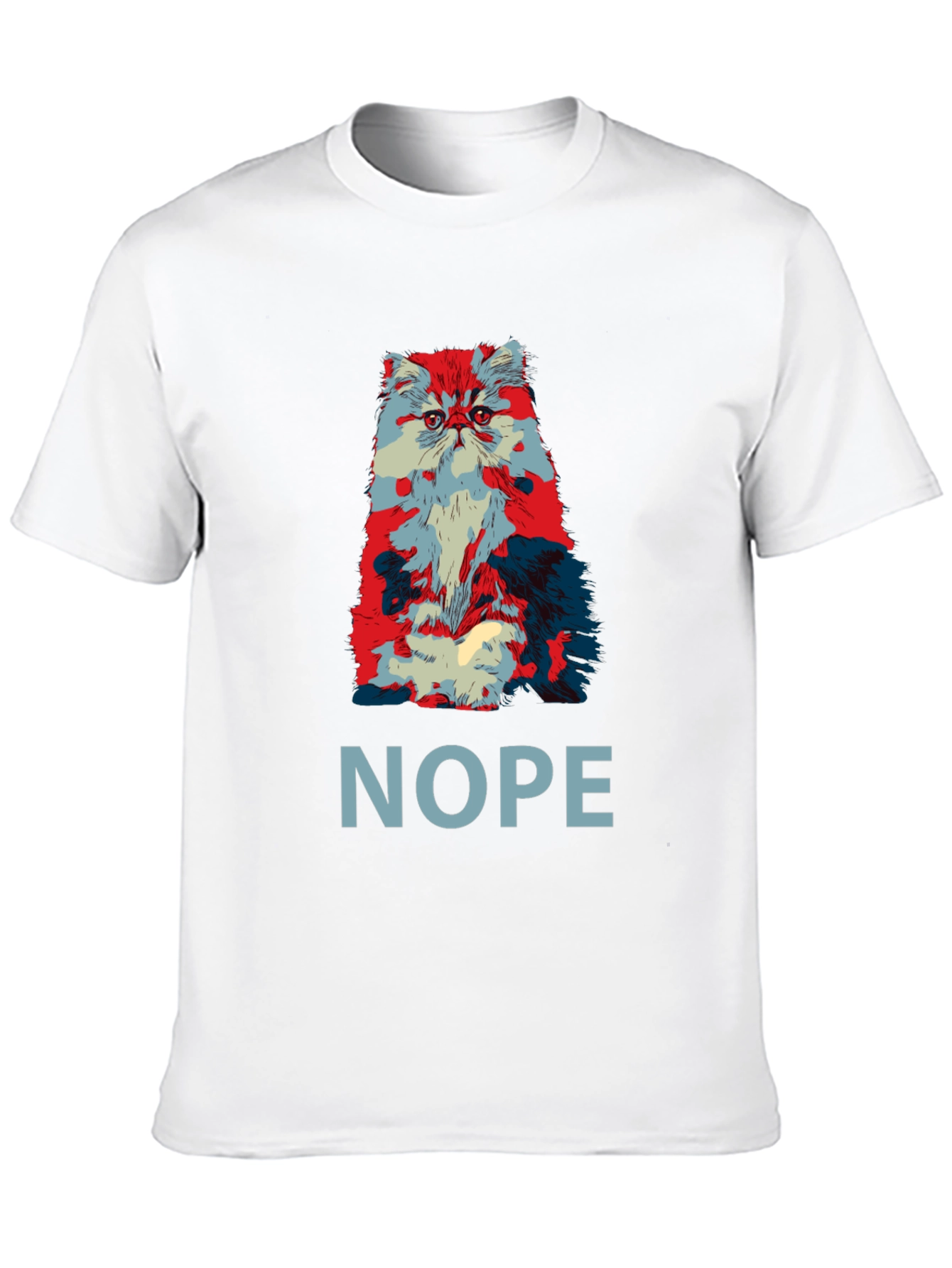Nope Cat Graphic T-Shirt - Unisex Crew Neck Tee